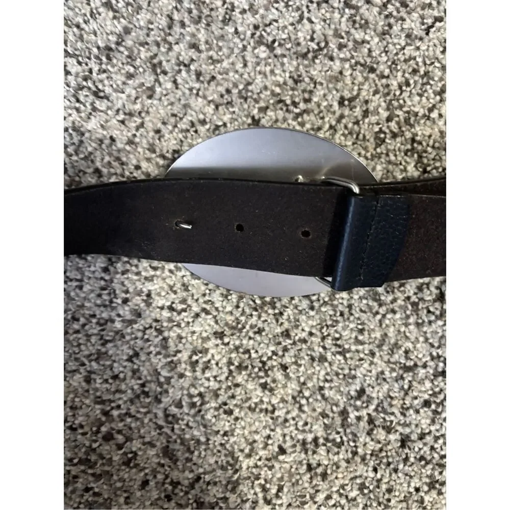 Chico’s Embossed Buckle Leather Belt